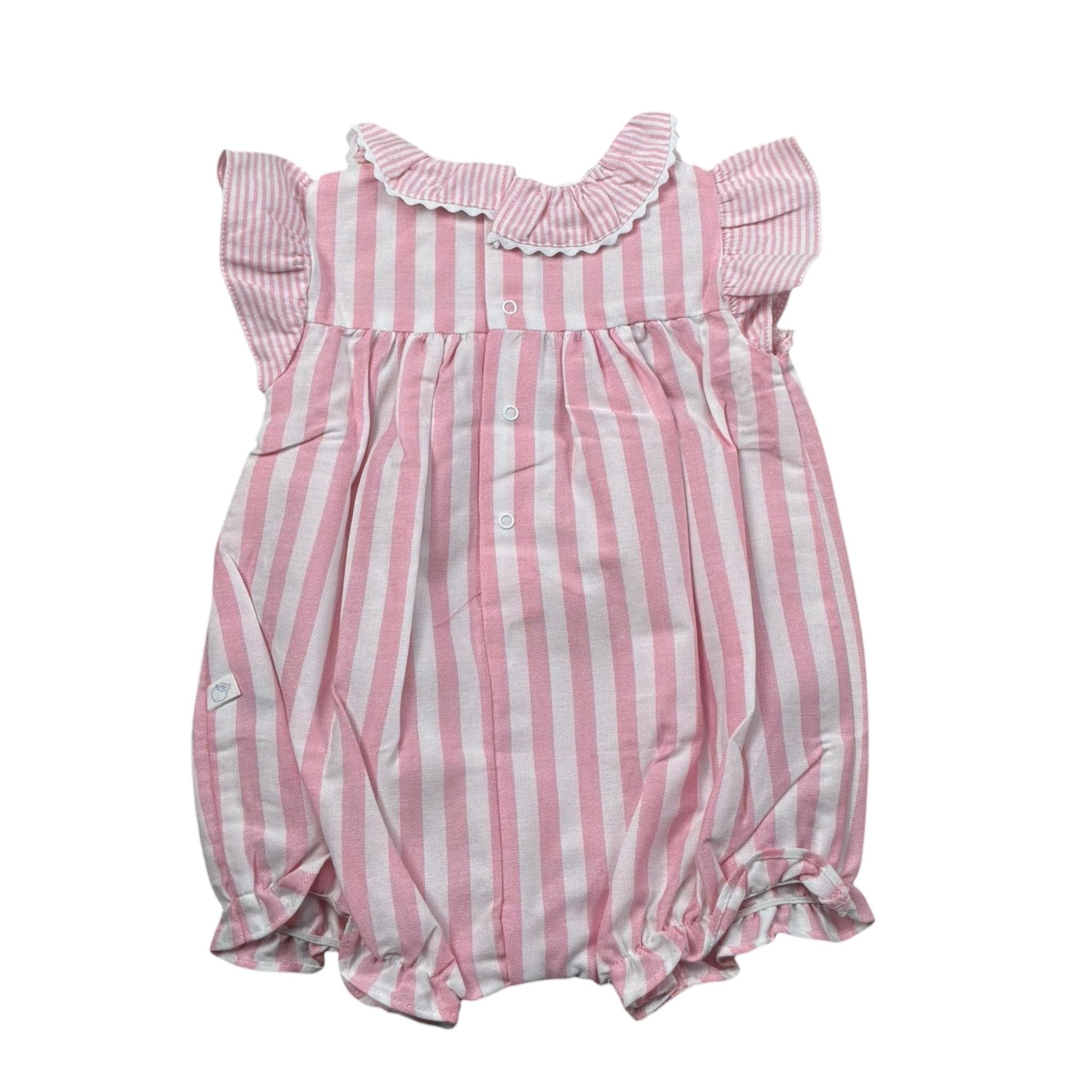 Laranjinha Pagliaccetto Bicolore con Fantasia A Righe per Neonata 92984V5837R57 BIANCO/ROSA LARANJINHA 