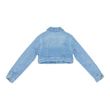Lu Lu By Miss Grant Giubbino In Denim Tinta Unita con Bottoni per Bambina LL3375 AZZURRO LU LU BY MISS GRANT 
