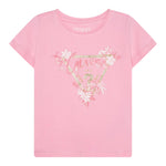 Guess T-Shirt Girocollo Tinta Unita con Stampa per Neonata K5GI14K6YW4N ROSA GUESS 