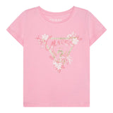 Guess T-Shirt Girocollo Tinta Unita con Stampa per Neonata K5GI14K6YW4N ROSA GUESS 