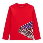 GUESS shirt girocollo tint unita con stampa logo Rosso per Bambino L4YI03K8HM4 ROSSO GUESS 