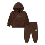 NIKE completo tinta unita 2pz felpa-pantalone Marrone per Bambino 86M346 MARRONE NIKE 