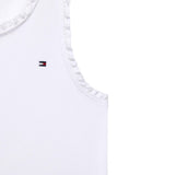 Tommy Hilfiger Canotta Tinta Unita con Ricami per Bambina KG0KG08588X BIANCO TOMMY HILFIGER 