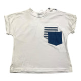 Barcellino T-Shirt Half Sleeve Solid Color With Pockets White For Newborn