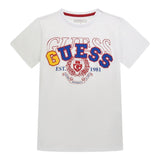 Guess T-Shirt Girocollo Tinta Unita con Stampa per Neonato N5RI00K8HM4 BIANCO GUESS 