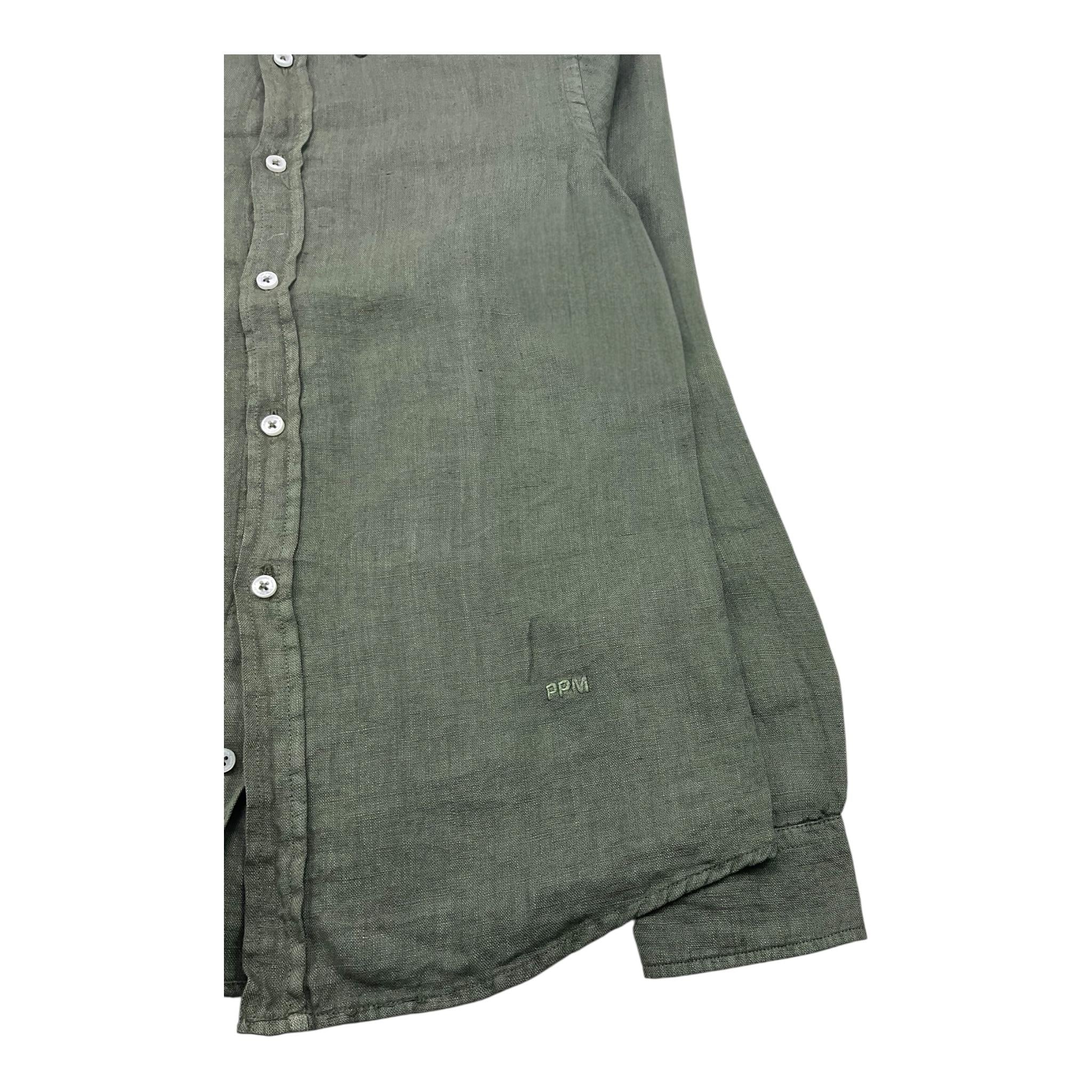 Paolo Pecora Camicia Manica Lunga Tinta Unita per Bambino PP4032 VERDE PAOLO PECORA 