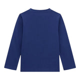 Guess Shirt Girocollo Tinta Unita con Stampa per Bambino N5RI01K8HM4J BLU GUESS 