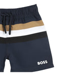 Boss Costume Tinta Unita con Logo per Neonato J51975N BLU BOSS 