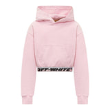 Off-White Solid Color Hoodie Pink For Girls