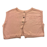 Play Up Top Solid Color Armhole With Pink Buttons For Girls