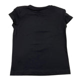 Balmain Solid Color Crew Neck T-Shirt With Glitter Print Black For Girls