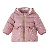 NAME IT giubbino tinta unita con cappuccio e stampa Rosa per Neonata 13218441 ROSA NAME IT 