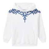 Marcelo Burlon Felpa Tinta Unita con Cappuccio per Bambino CBBB004S24 BIANCO MARCELO BURLON 