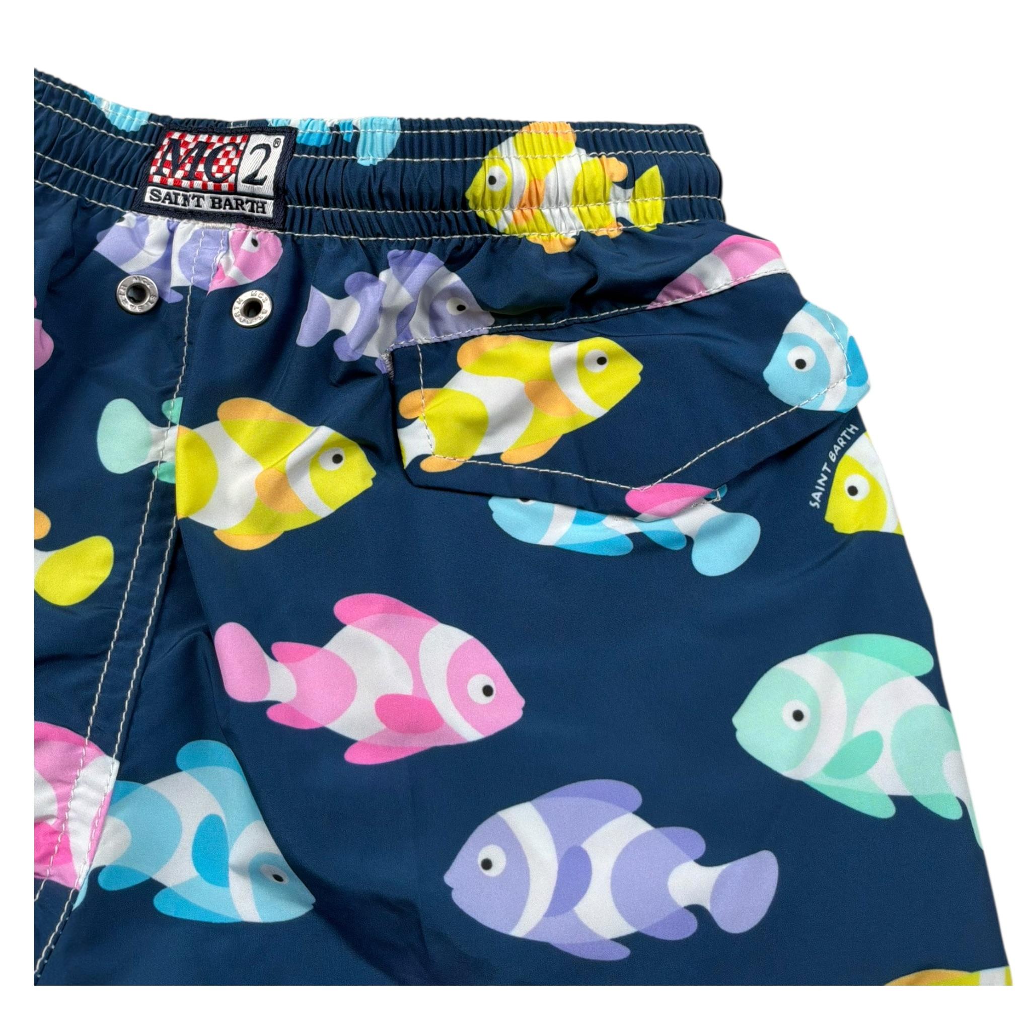 Saint Barth Costume Tinta Unita con Stampa Pesci per Bambino JEA0004XXX BLU SAINT BARTH 