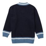 EMPORIO ARMANI maglia scollo a v tinta unita con logo Blu per Bambino 6L4M50 BLU EMPORIO ARMANI 