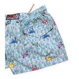 Saint Barth Costume Tinta Unita con Stampe Granchio per Bambino COMFORTLIGHT AZZURRO SAINT BARTH 