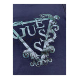 Guess T-Shirt Girocollo Tinta Unita con Stsmpa per Bambina J5RI35K6YW4 BLU GUESS 