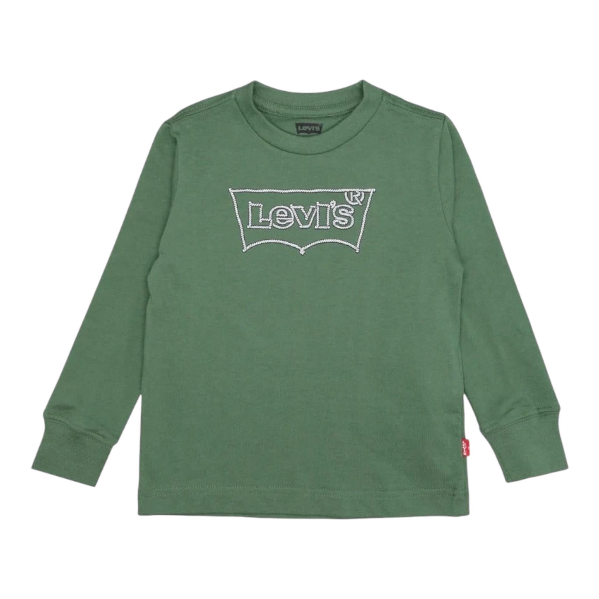 LEVI'S shirt girocollo tinta unita con stampa logo Verde per Bambino 8EL184 VERDE LEVI'S 