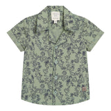 Carre'Ment Beau Shirt Half Sleeve Solid Color With Green Fantasy Print For Newborn