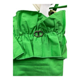 Twinset Solid Color Strapless Top With Green Ruffles For Girls
