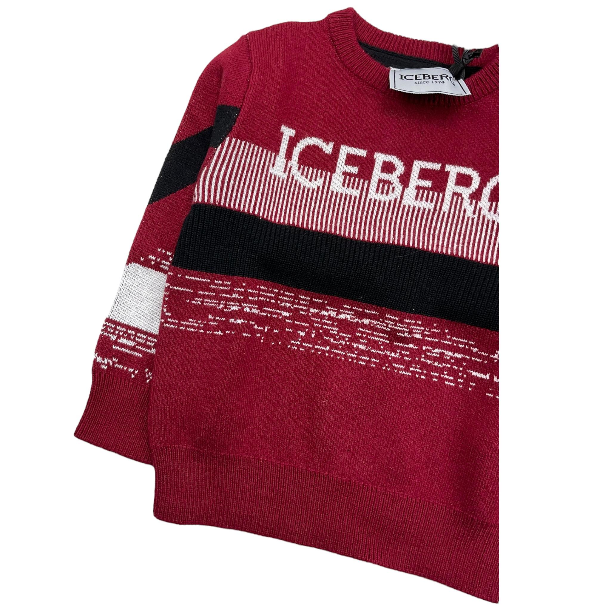 ICEBERG maglia girocollo tinta unita con stampe in contrasto Rosso per Neonato MGICE5301B ROSSO ICEBERG 