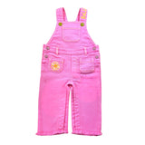 Billieblush Solid Color Denim Overalls With Pockets Pink For Baby Girls