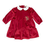 LALALU' abito manica lunga tinta unita in velluto Rosso per Bambina VTL12NJ ROSSO LALALU' 