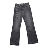 Odi Et Amo Solid Color Jeans With Black Logo Print For Girls