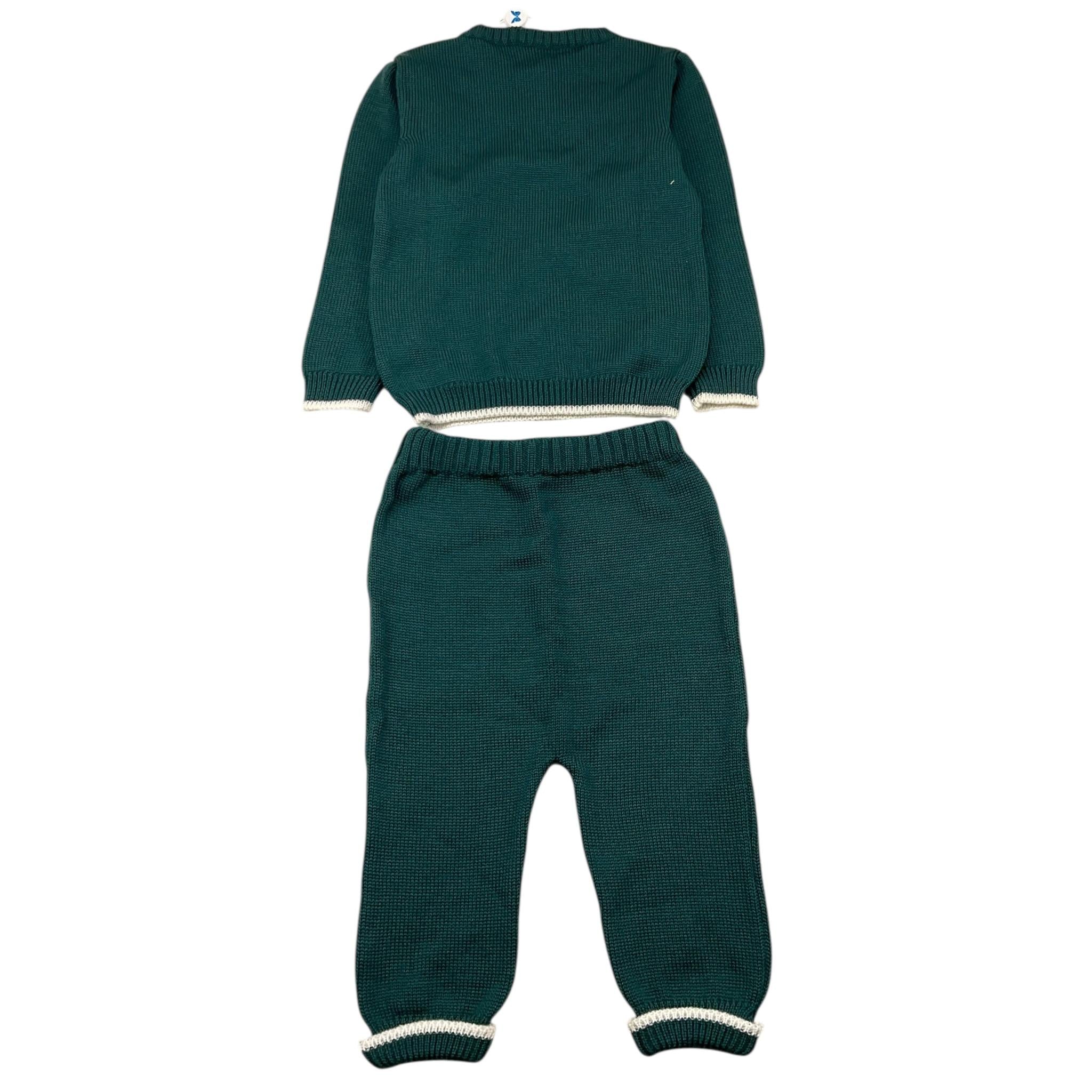 BEBE' DI ALMY completo 2 pezzi maglia-pantalone tinta unita Verde per Neonato 2P66 VERDE BEBE' DI ALMY 