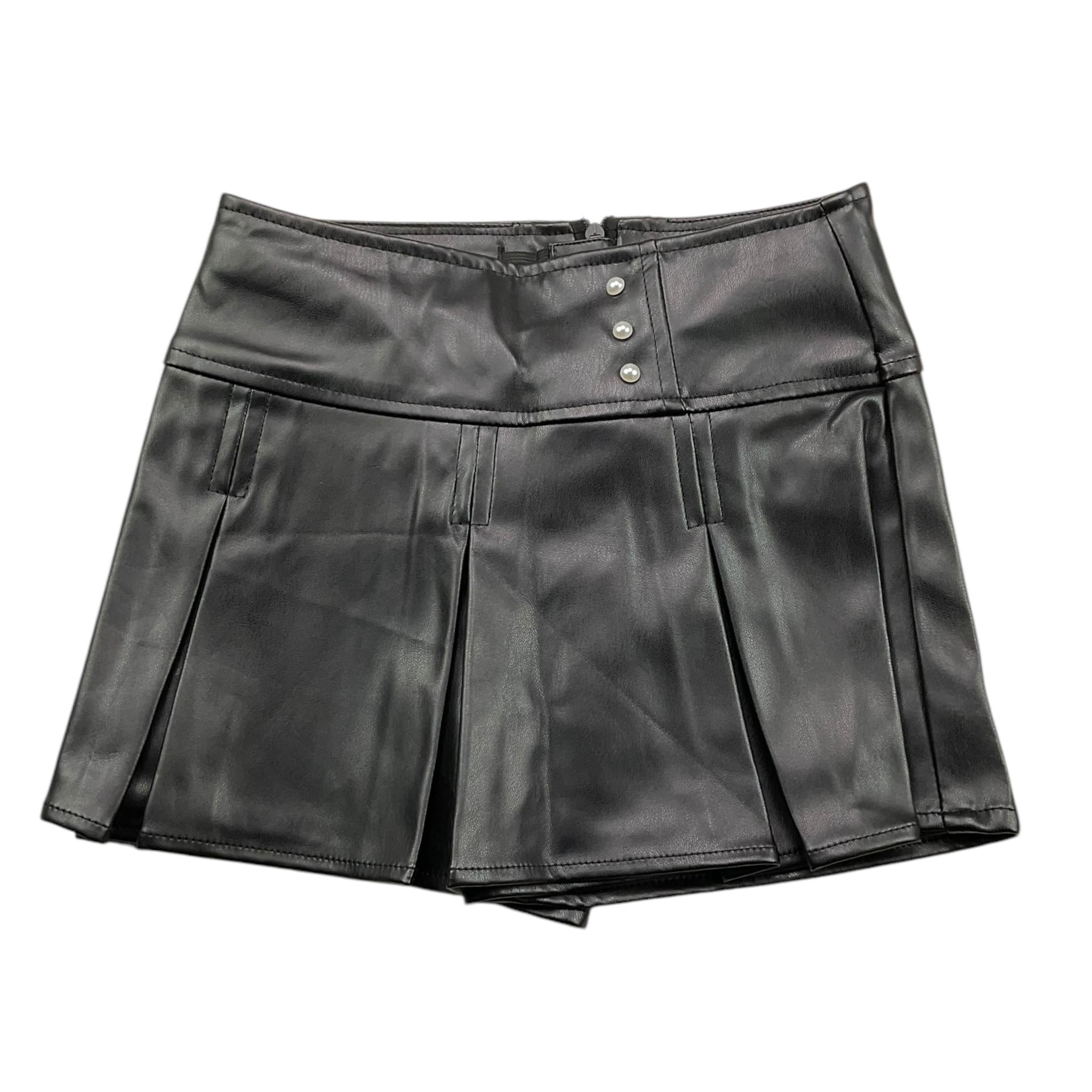 BOBOLI short tinta unita in ecopelle Nero per Bambina 729109 NERO BOBOLI 