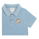 Carre'Ment Beau Polo Half Sleeve In Light Blue Sponge For Newborns