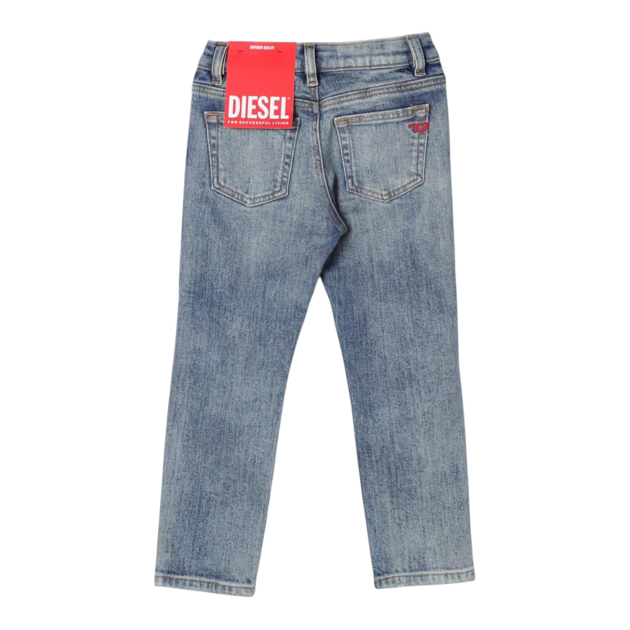 Diesel Jeans tinta unita con Girovita Regolabile Azzurro per Bambino J00809X AZZURRO DIESEL 
