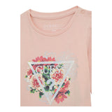 GUESS shirt girocollo tinta unita con stampa in contrasto  Rosa per Bambina A4I05K6YW4J ROSA GUESS 