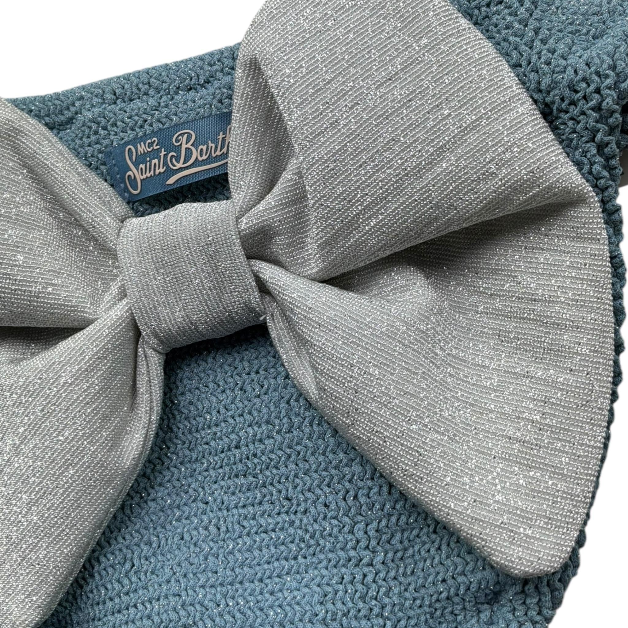 Saint Barth Costume Modello Slip con Fiocco per Neonata 00052L AZZURRO SAINT BARTH 