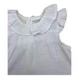 Yoedu Solid Color White Baby Girl Sleeveless Shirt