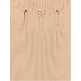 Twinset Abito Tinta Unita Giromanica In Maglia per Bambina 251GJ3410X MARRONE TWINSET 