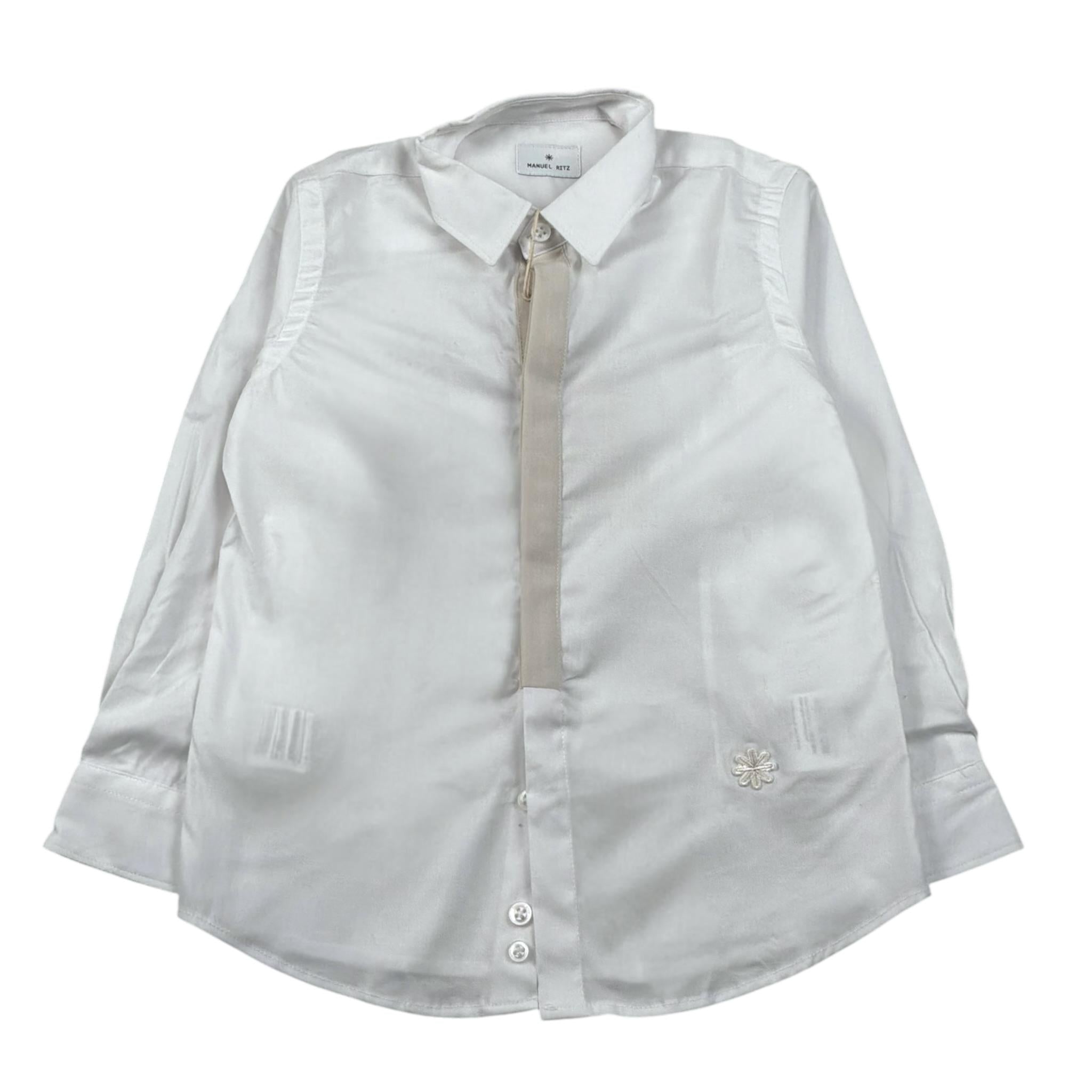 Manuel Ritz Camicia Manica Unga tinta unita Bianco per Bambino MR2039 BIANCO MANUEL RITZ 