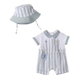Mini Banda Set Pagliaccetto-Cappello Bicolore Bianco per Neonato 3B685 BIANCO MINI BANDA 