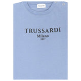 Trussardi T-Shirt Girocollo Tinta Unita con Stampa per Neonato TIP25011TSXX AZZURRO TRUSSARDI 
