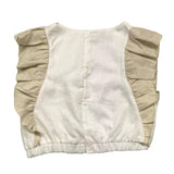 La Stupenderia Solid Color Half Sleeve Shirt With Contrast Ruffles White For Girls