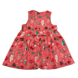Losan Solid Color Navy Pink Pattern Sleeveless Dress for Baby Girl