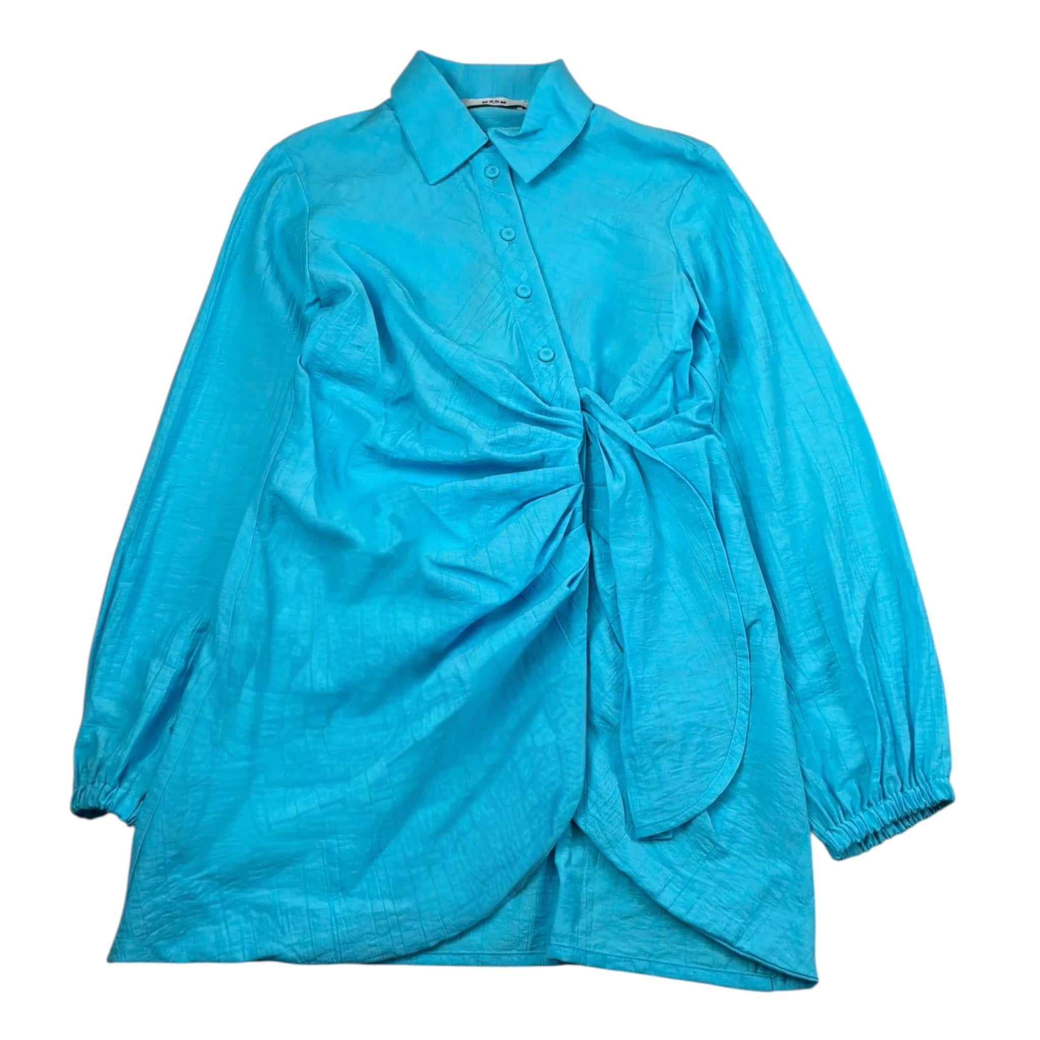 Msgm Abito Tinta Unita con Bottoni per Bambina S5MSJGDR147 AZZURRO MSGM 