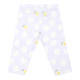 Monnalisa Solid Color Leggings With Lilac Sunflower Print For Baby Girl