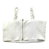 Illiana Plain Top With Tulle And White Straps For Girls