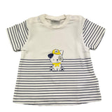 Mayoral T-Shirt Crew Neck Solid Color Striped Pattern White for Newborns