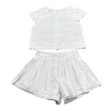 Lalalu' Completo 2 Pezzi T-Shirt-Shorts per Neonata CCTL11P BIANCO LALALU' 
