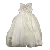 Bella Brilli Solid Color Ceremony Dress With White Tulle Armhole For Girls