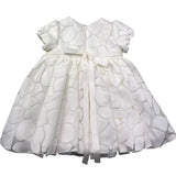 Le Bebe Abito Mezza Manica Tinta Unita con Ricami per Neonata LBG6328 BIANCO LE BEBE 
