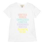 Dixie T-Shirt Tinta Unita Girocollo con Stampa per Bambina MBC5030G39 BIANCO DIXIE 