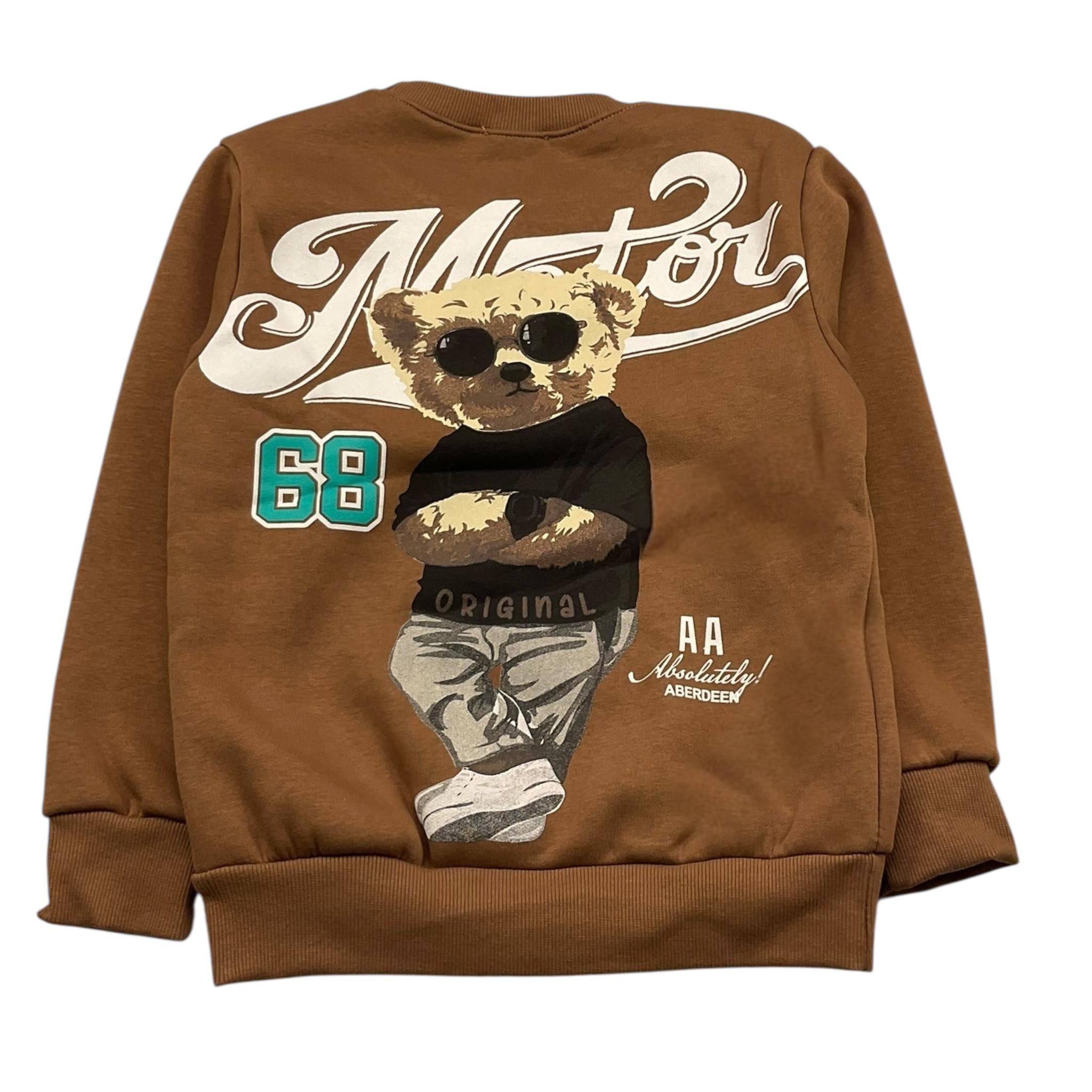 BRAND NAME felpa chiusa girocollo tinta unita Marrone per Bambino BN220S MARRONE BRAND NAME 